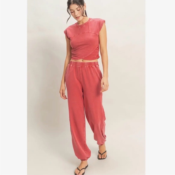 Relaxed High-Rise soft Jogger Pants - Rose - Picture 3 of 6